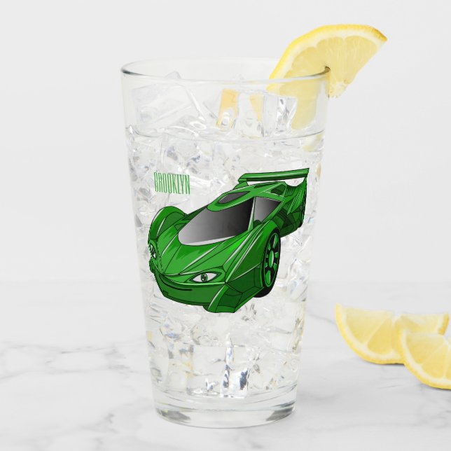 Grüner Sportwagen mit Luftfolie Glas (Rückseite Ice)