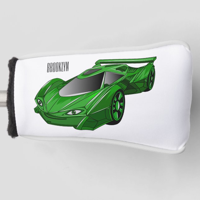 Grüner Sportwagen mit Luftfolie Golf Headcover (Vorderseite)