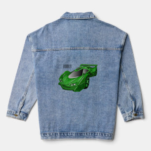 Grüner Sportwagen mit Luftfolie Jeansjacke
