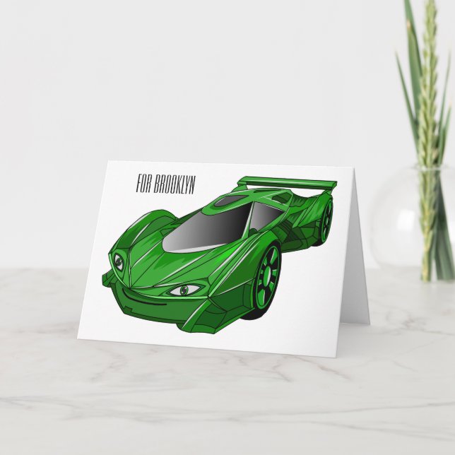 Grüner Sportwagen mit Luftfolie Karte (Vorderseite)