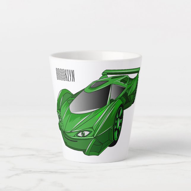 Grüner Sportwagen mit Luftfolie Milchtasse (Vorderseite)