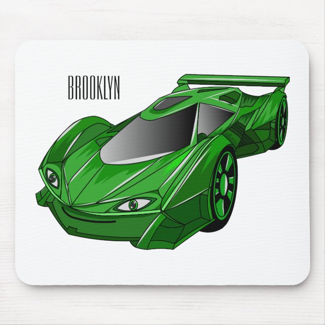 Grüner Sportwagen mit Luftfolie Mousepad (Vorne)