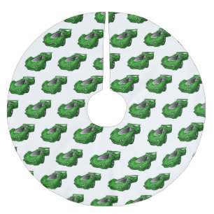 Grüner Sportwagen mit Luftfolie Polyester Weihnachtsbaumdecke