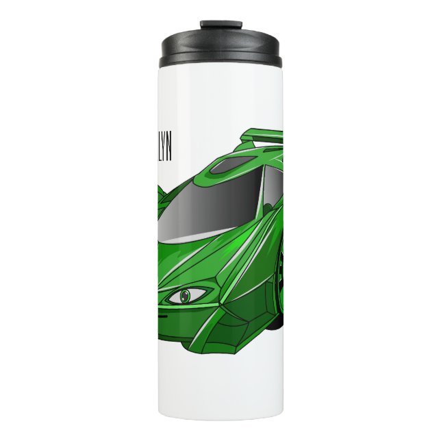 Grüner Sportwagen mit Luftfolie Thermosbecher (Vorderseite)