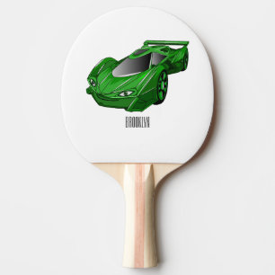 Grüner Sportwagen mit Luftfolie Tischtennis Schläger