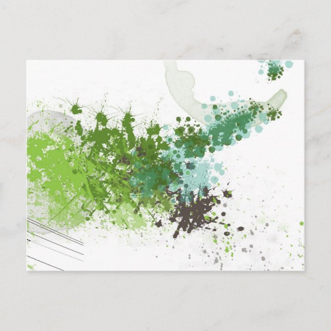 Grüner Spritzer Postkarte (Vorderseite)