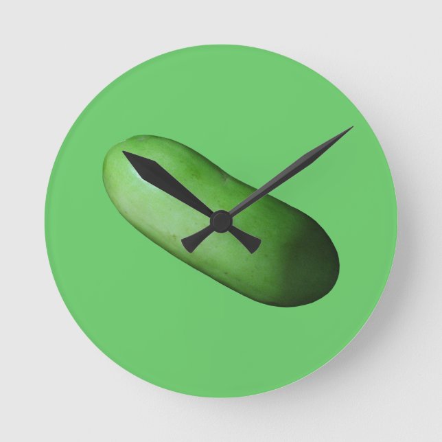 Grüner Squash (Winter Melon) Runde Wanduhr (Vorderseite)