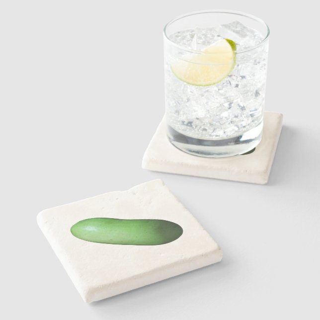 Grüner Squash (Winter Melon) Steinuntersetzer (Seitenansicht)