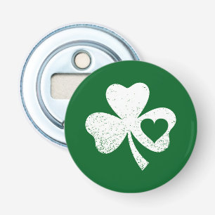 Grüner St. Patricks Day Irischer Patty's Herz Sham Flaschenöffner