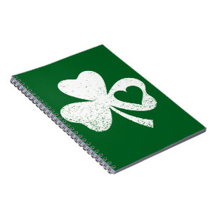 Grüner St. Patricks Day Irischer Patty's Herz Sham Notizblock