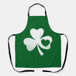 Grüner St. Patricks Day Irischer Patty's Herz Sham Schürze