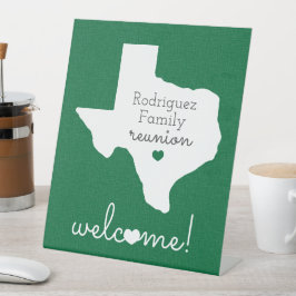 Grüner Staat von Texas Family Wiedersehen Sockelschild