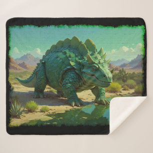 Grüner Stegosaurus und Wüstenpool Sherpadecke