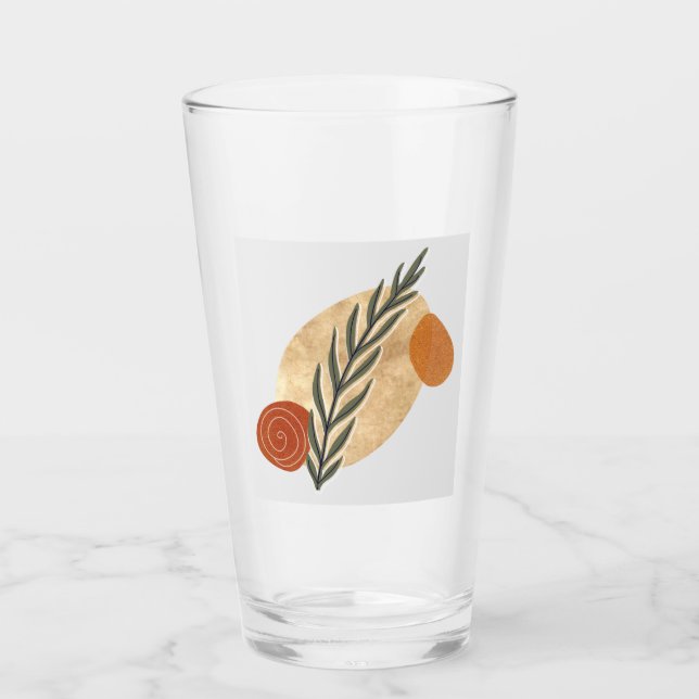 Grüner Stiel Boho Glas (Vorderseite)