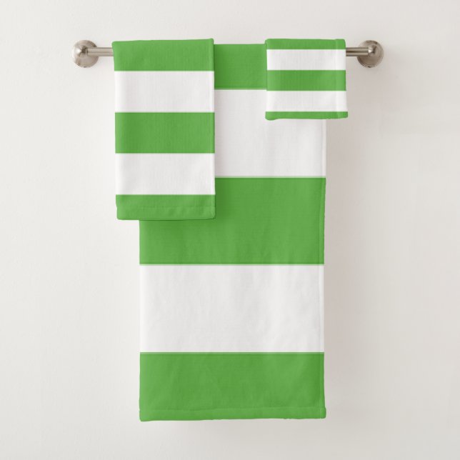 Grüner Streifen Badhandtuch Set (Insitu)