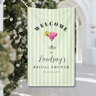 Grüner Streifen Cocktail Brautparty Banner
