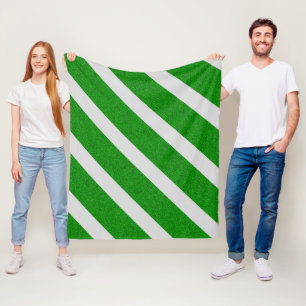 Grüner Streifen Glitter Fleecedecke