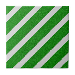 Grüner Streifen Glitter Fliese