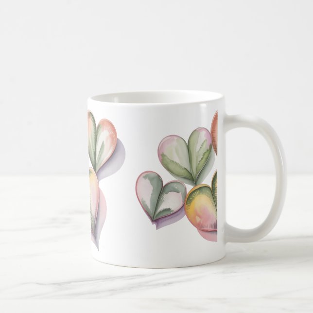 Grüner Sukkulenten-Herzbecher Kaffeetasse (Rechts)