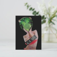 Grüner surrealer Edelstein-Damen-Collage 