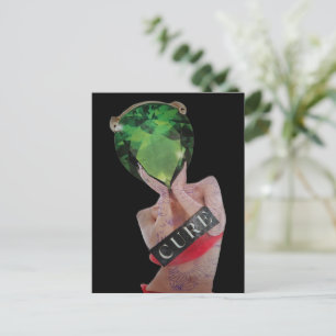 Grüner surrealer Edelstein-Damen-Collage Postkarte