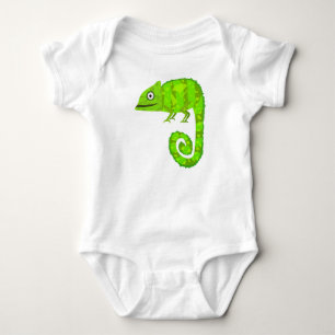 Grüner süßer Chamäleon Baby Strampler