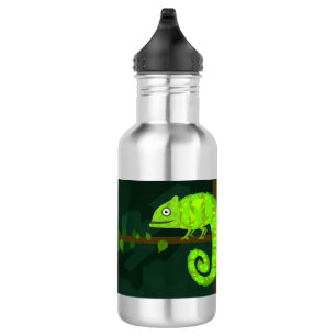 Grüner süßer Chamäleon Edelstahlflasche