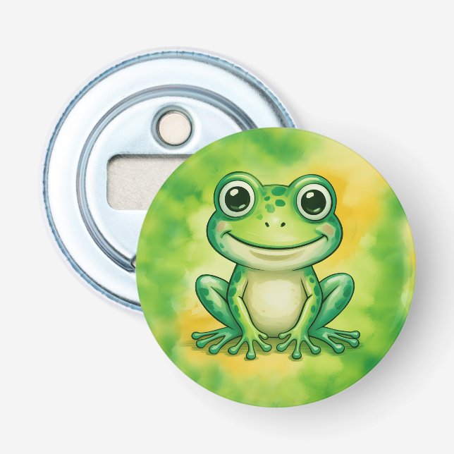 Grüner süßer Frosch Flaschenöffner (Vorderseite)