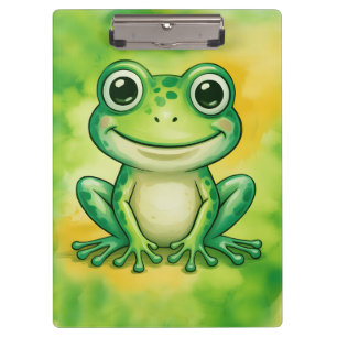 Grüner süßer Frosch Klemmbrett