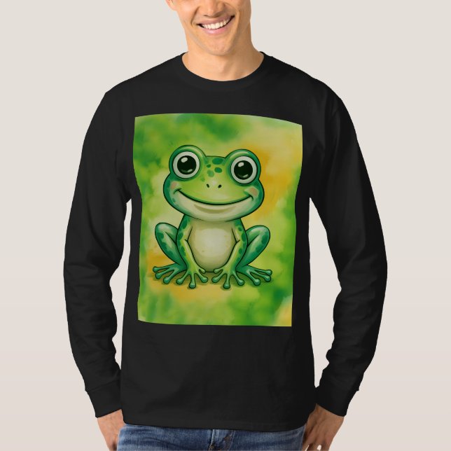 Grüner süßer Frosch T-Shirt (Vorderseite)