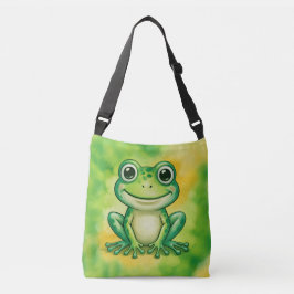 Grüner süßer Frosch Tragetaschen Mit Langen Trägern