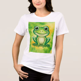 Grüner süßer Frosch Tri-Blend Shirt