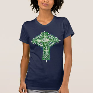 Grüner T - Shirt des keltischen Kreuzes