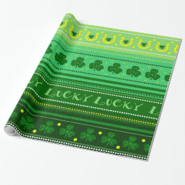 Grüner Tag St. Patricks des Kleeblatt-| Geschenkpapier