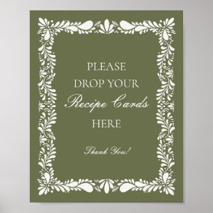 Grüner Talavera Fliese Spanisch Rezept teilen Brau Poster