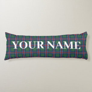 Grüner Tartan-Karomuster personalisiert Seitenschläferkissen