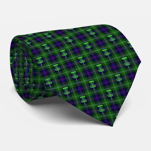 Grüner Tartan Krawatte (Gerollt)