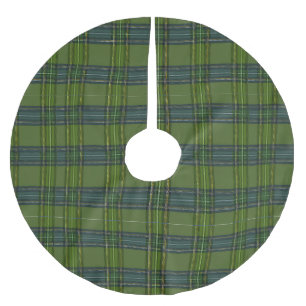 Grüner Tartan - Weihnachtsbaum-Rock Polyester Weihnachtsbaumdecke