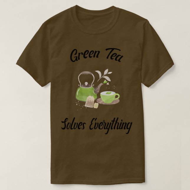Grüner Tee löst alles Teekanne Teetasse Teabag (Design vorne)
