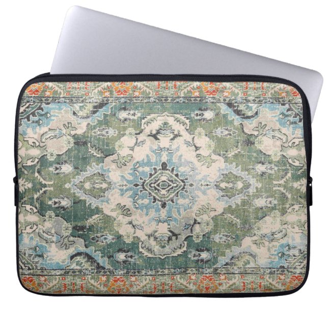 Grüner Teppich Laptopschutzhülle (Vorderseite)