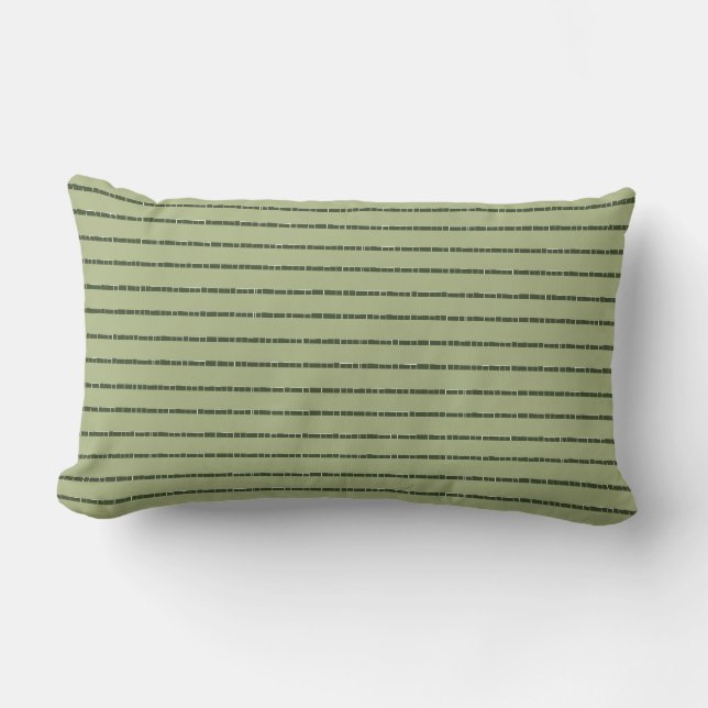 Grüner Tile-Streifen Khaki Freiluft-Lumbalkissen Kissen Für Draußen (Vorderseite)