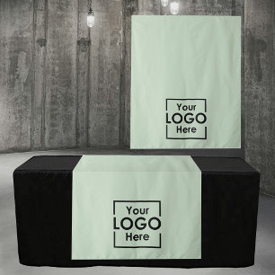 Grüner Tischläufer Banner Geschäft Logo Events Wandteppich