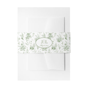Grüner Toile-Blumen-Bauchschnur für die Hochzeit Einladungsbanderole