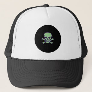 Grüner Totenkopf schwarz Kreis weiß schwarze Truck Truckerkappe