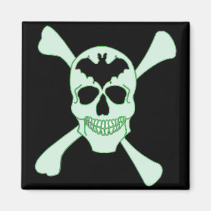 Grüner Totenkopf-Und-Kreuzknochen-Magnet Magnet