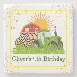 Grüner Traktor | Boys Themed Birthday Party Stone Steinuntersetzer