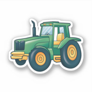 Grüner Traktor Cartoon  Aufkleber