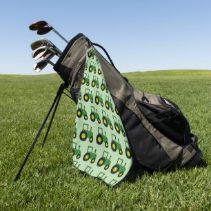 Grüner Traktor Design Jeder Farbige Hintergrund Golfhandtuch