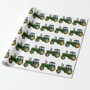 Grüner Traktor Geschenkpapier