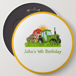 Grüner Traktor | Thema Landwirtschaft Geburtstagsp Button